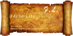 Fühl Lili névjegykártya