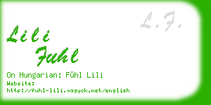 lili fuhl business card